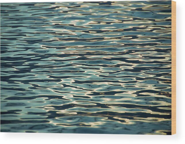 Abstract Water Wood Print featuring the photograph Blue Ocean by Naomi Maya