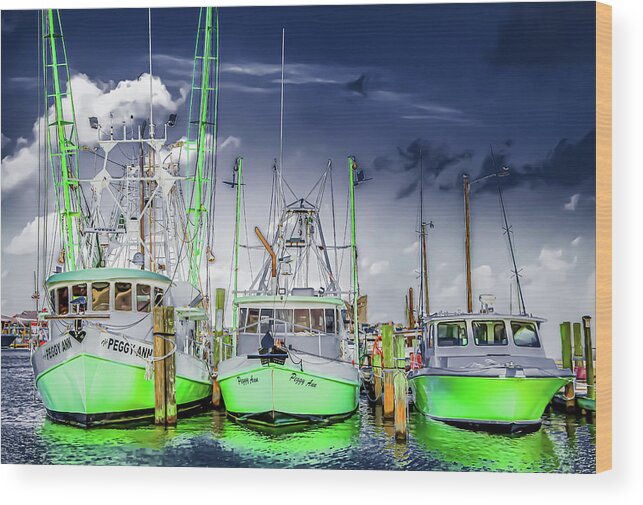 Fishing Boats Wood Print featuring the photograph Boat Dance by Terry Walsh