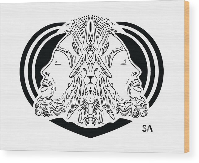 Black And White Wood Print featuring the digital art Bob Marley by Silvio Ary Cavalcante