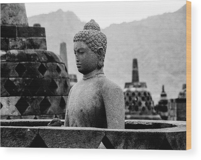 Borobudur Wood Print featuring the photograph In Search Of The Sacred - Borobudur Temple, Java, Indonesia by Earth And Spirit