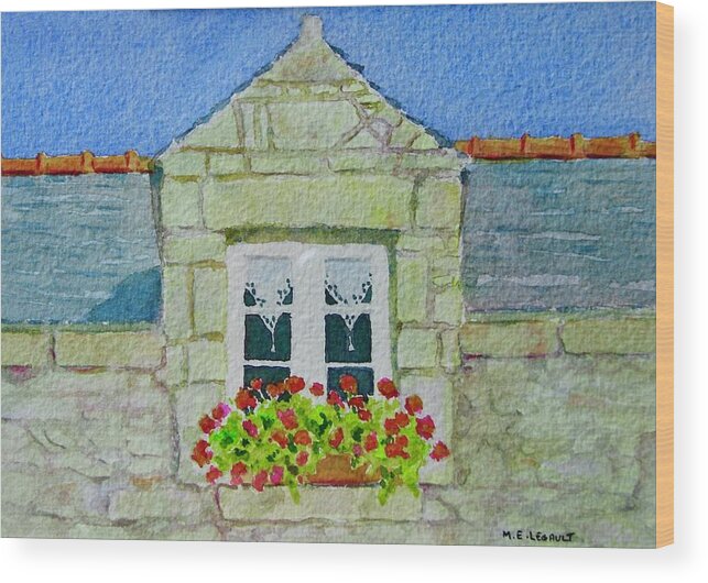 France Wood Print featuring the painting Bretagne Window by Mary Ellen Mueller Legault
