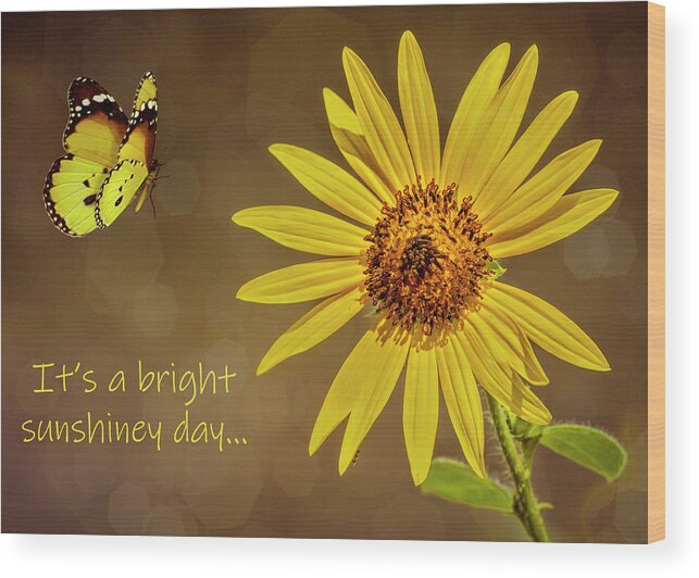 Note Card Wood Print featuring the photograph Bright Sunshiny Day by Cathy Kovarik