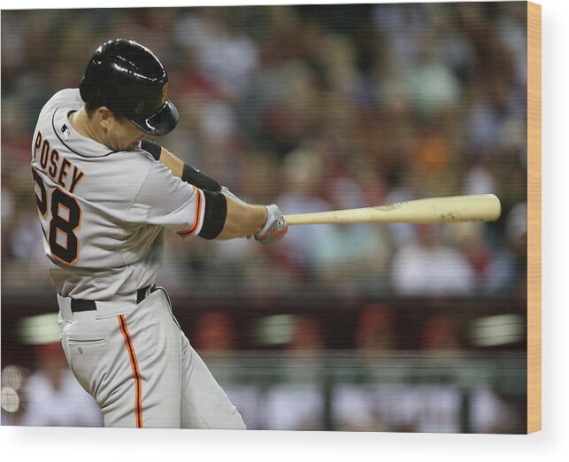 Ninth Inning Wood Print featuring the photograph Buster Posey by Christian Petersen
