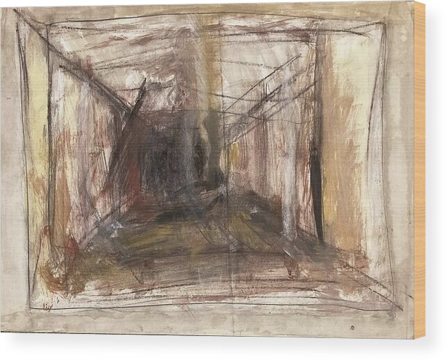 Cage Wood Print featuring the painting Cages I by David Euler