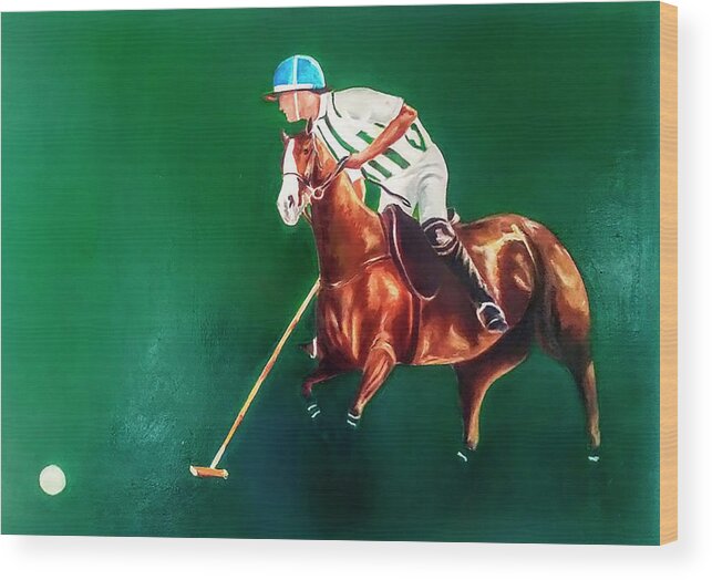 Wallpaint Wood Print featuring the painting Cambiaso by Carlos Jose Barbieri