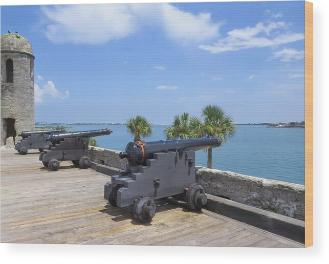 Cannon Wood Print featuring the photograph Cannons II by Zina Stromberg