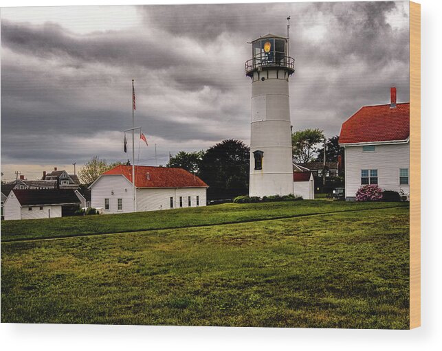 Orange Massachusetts Wood Print featuring the photograph Chatham Coast Guard Station by Tom Singleton