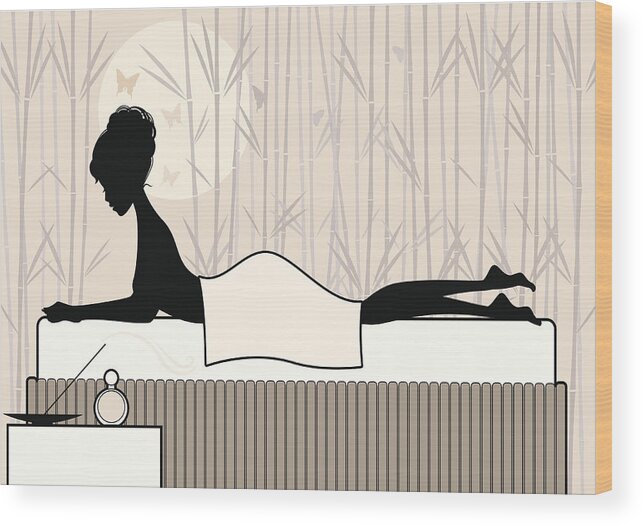 People Wood Print featuring the drawing Chic Massage by TheresaTibbetts