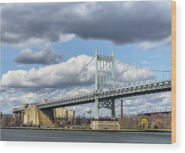 Astoria Park Wood Print featuring the photograph Cloudscape Over Triboro Bridge by Cate Franklyn