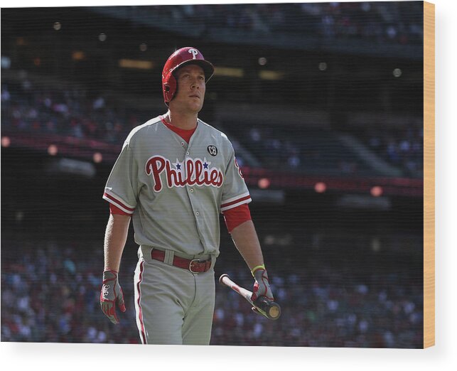 Ninth Inning Wood Print featuring the photograph Cody Asche by Christian Petersen