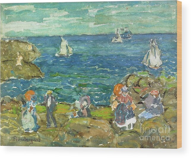 Cohasset Beach Wood Print featuring the painting Cohasset Beach by Maurice Prendergast