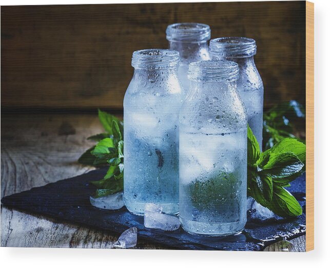 Cool Attitude Wood Print featuring the photograph Cold Mineral Water With Ice by 5ph