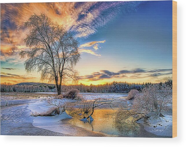 Landscape Wood Print featuring the photograph Cold Winter Eve by Jim Carlen