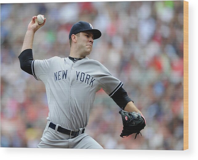 American League Baseball Wood Print featuring the photograph David Phelps by Hannah Foslien