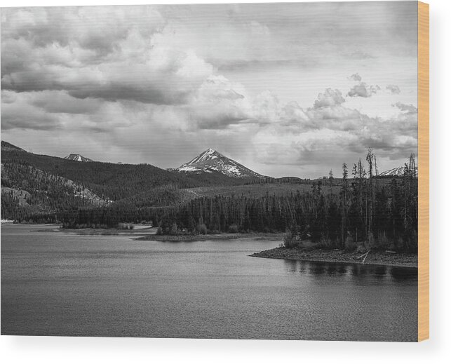 Dillon Lake Black And White Wood Print featuring the photograph Dillon Lake Black And White by Dan Sproul