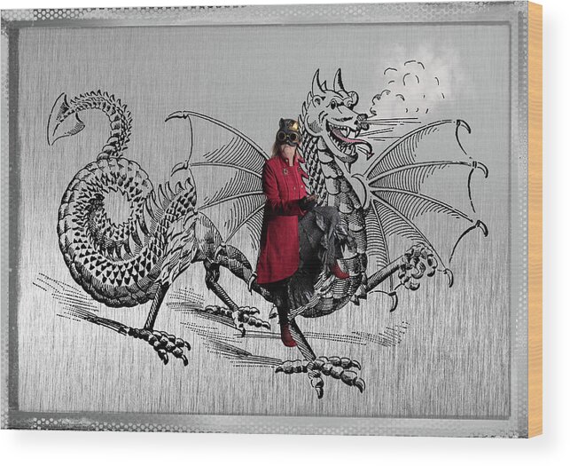 Steampunk Wood Print featuring the photograph Dragon Rider by Jean Gill