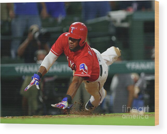 Ninth Inning Wood Print featuring the photograph Elvis Andrus by Rick Yeatts