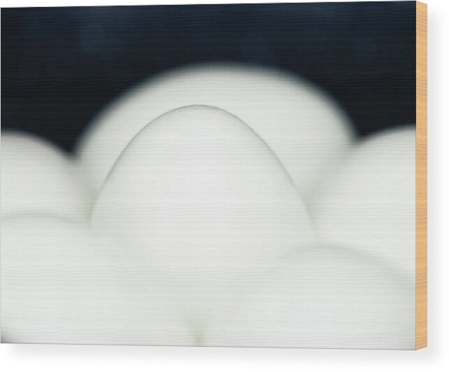 Egg Wood Print featuring the photograph Food Photography - Eggs on Black by Amelia Pearn