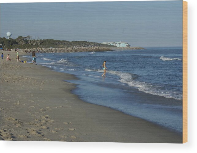  Wood Print featuring the photograph Fort Fisher Beach by Heather E Harman
