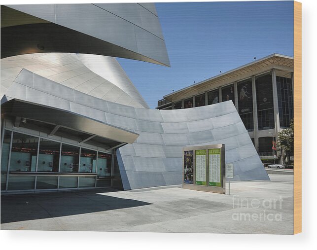 Frank Gehry Wood Print featuring the photograph Gehry Architect California WDCHall by Chuck Kuhn