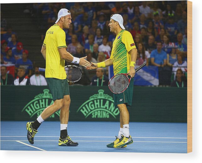 Playoffs Wood Print featuring the photograph Great Britain v Australia Davis Cup Semi Final 2015 - Day 2 by Jordan Mansfield