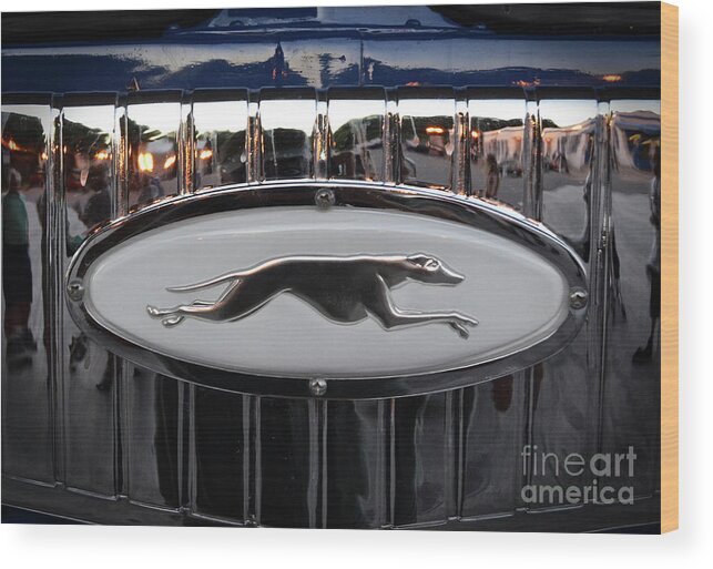 Greyhound Wood Print featuring the photograph Greyhound Bus Logo by Ron Long