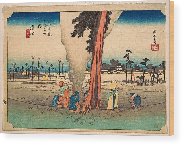 Hamamatsu Wood Print featuring the painting Hamamatsu, Toko no Zu ca by Artistic Rifki