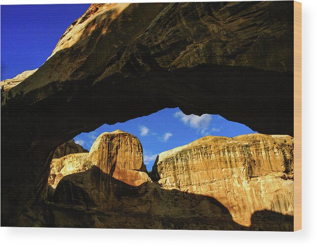 Capitol Reef Wood Print featuring the photograph Hickman Bridge - Capitol Reef National Park. Utah by Earth And Spirit