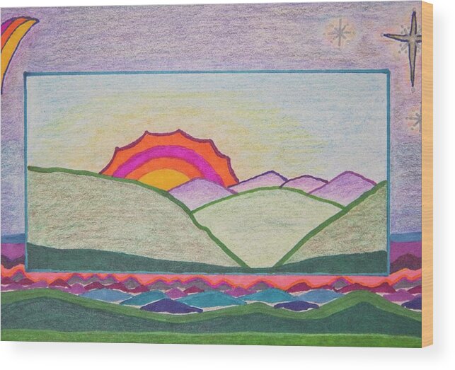 Hope Wood Print featuring the drawing Hope of a New Day by Karen Nice-Webb