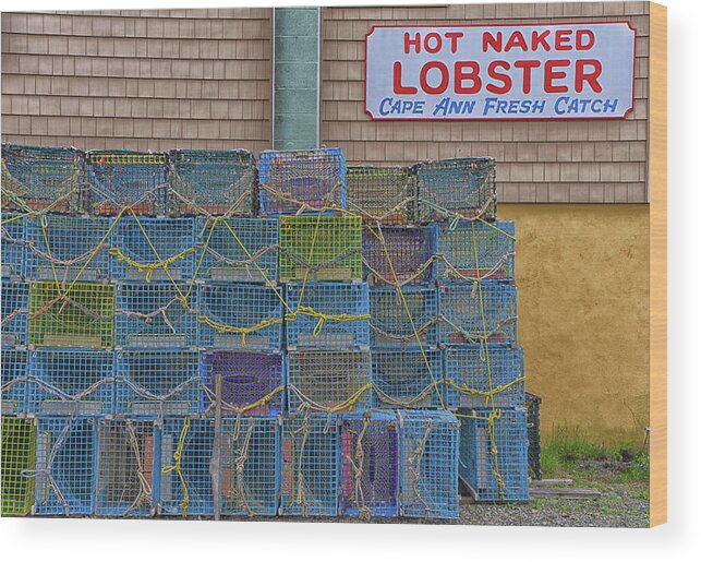 Hot Naked Lobster Wood Print featuring the photograph Hot Naked Lobster by Mike Martin