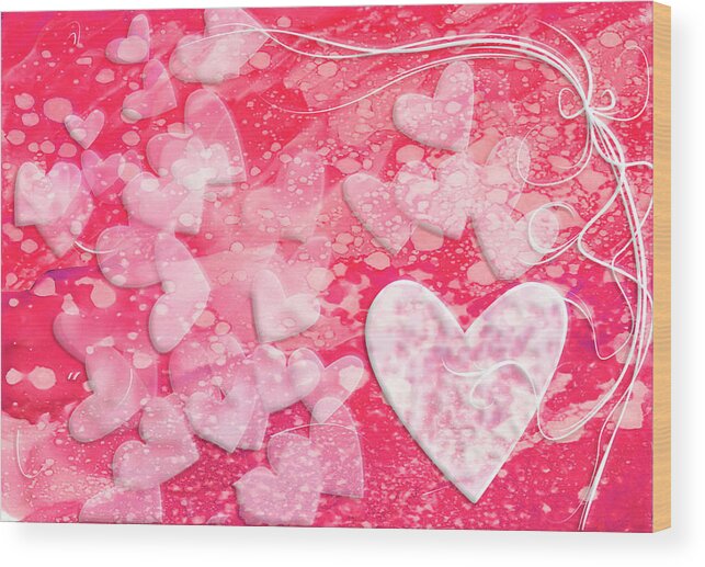 Hearts Wood Print featuring the mixed media Icing on the Cake by Moira Law