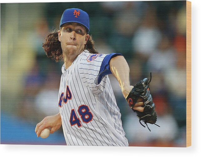 Jacob Degrom Wood Print featuring the photograph Jacob Degrom by Rich Schultz