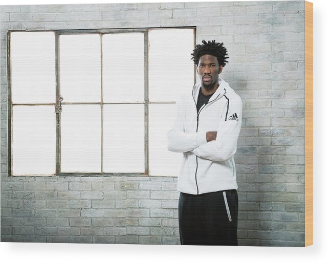 Nba Pro Basketball Wood Print featuring the photograph Joel Embiid by Nathaniel S. Butler