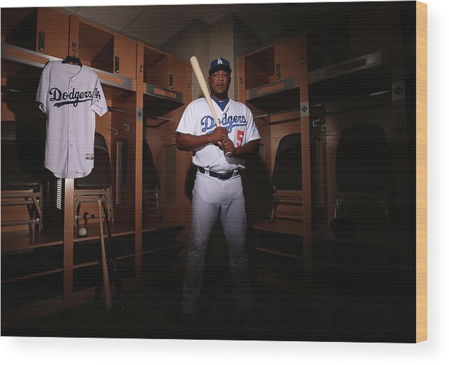Media Day Wood Print featuring the photograph Juan Uribe by Christian Petersen