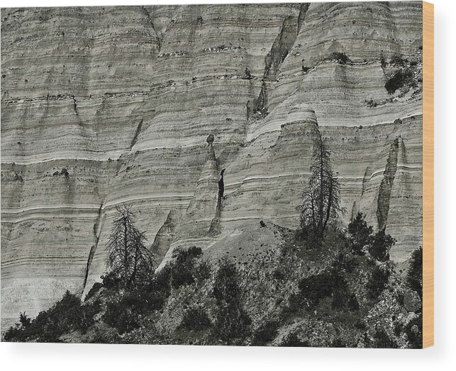 Tent Rocks Wood Print featuring the photograph Kasha-Katuwe Tent Rocks National Monument 4bw by Steven Ralser