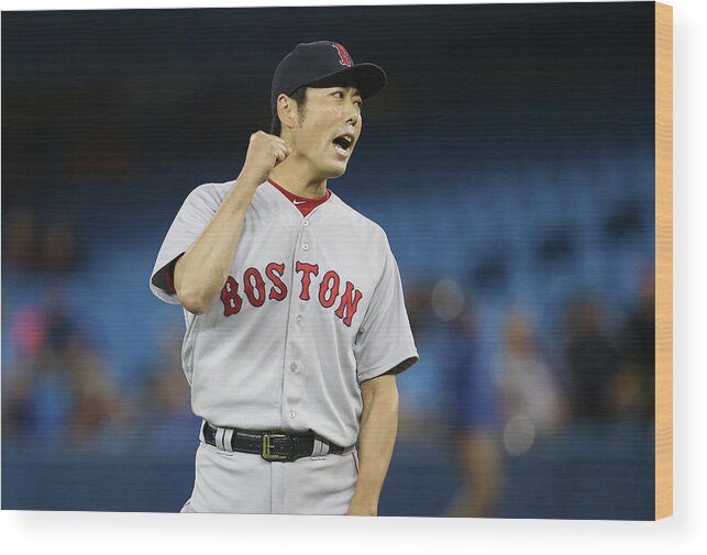 Ninth Inning Wood Print featuring the photograph Koji Uehara by Tom Szczerbowski