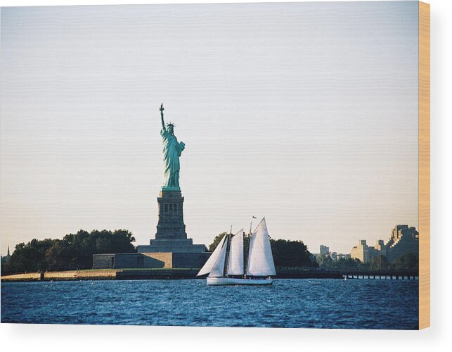 Liberty Wood Print featuring the photograph Lady Liberty by Claude Taylor