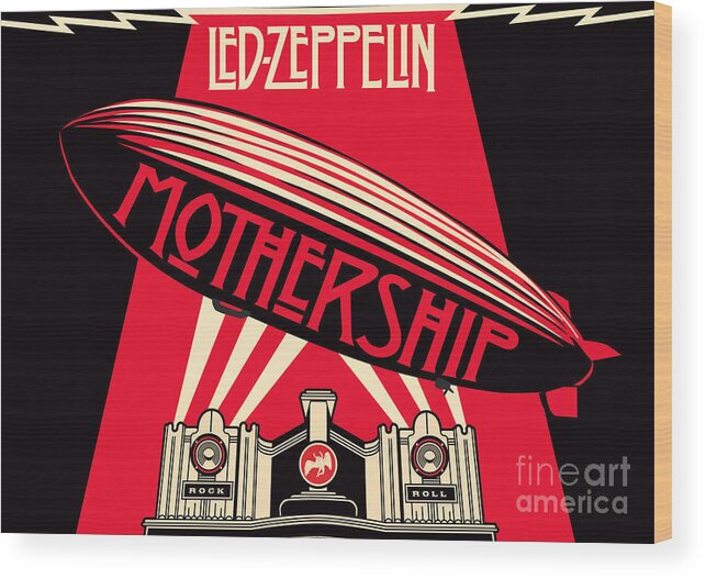 Led Zeppelin Wood Print featuring the photograph Led Zeppelin Mothership by Action