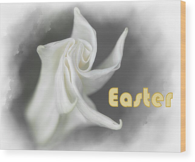 Easter Wood Print featuring the mixed media Lily by Moira Law