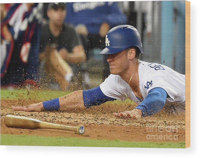 People Wood Print featuring the photograph Logan Forsythe and Cody Bellinger by Jayne Kamin-oncea