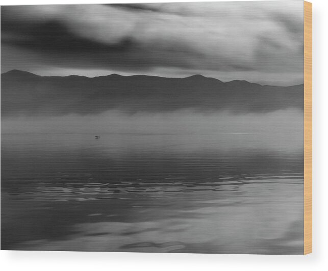Lake Wood Print featuring the photograph Lonely flight by Ioannis Konstas