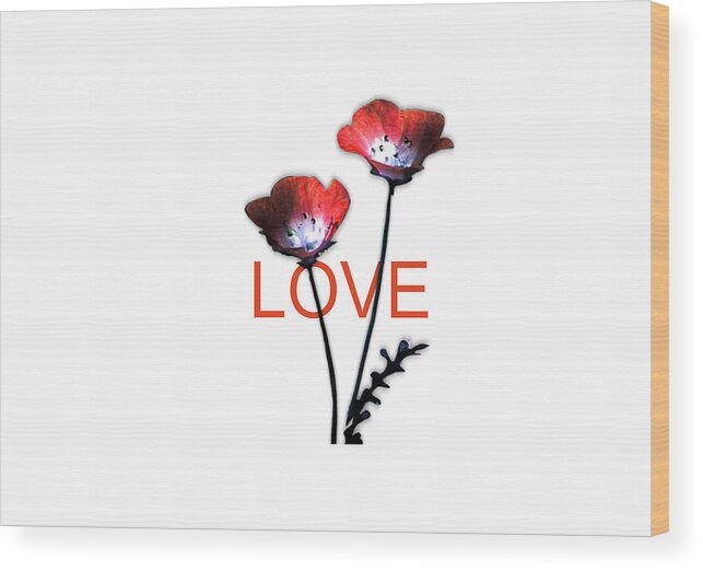 Love Wood Print featuring the digital art Love by David Lane