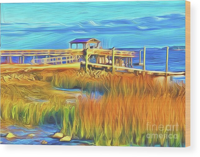 Landscape Wood Print featuring the digital art Low Country by Michael Stothard