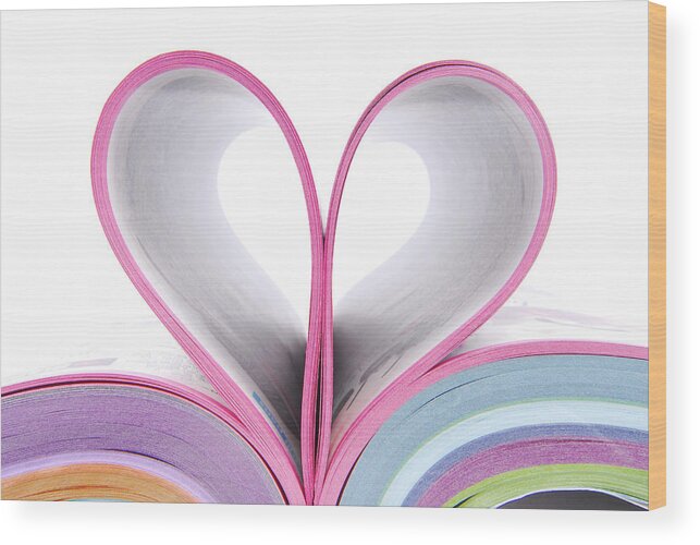 Heart Wood Print featuring the photograph Magazine Catalog Folded Heart by Severija Kirilovaite