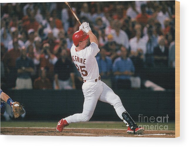 St. Louis Cardinals Wood Print featuring the photograph Mark Mcgwire and Roger Maris by Ron Vesely