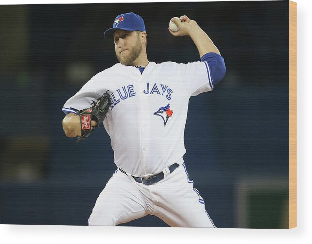 American League Baseball Wood Print featuring the photograph Mark Rogers by Tom Szczerbowski