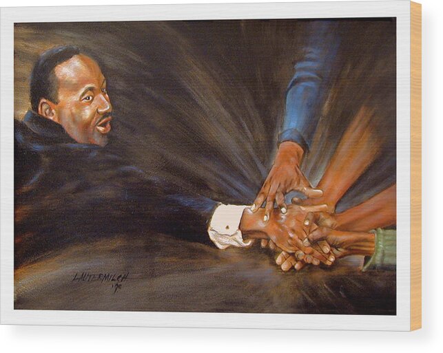 Martin Luther King Wood Print featuring the painting Martin Luther King by John Lautermilch