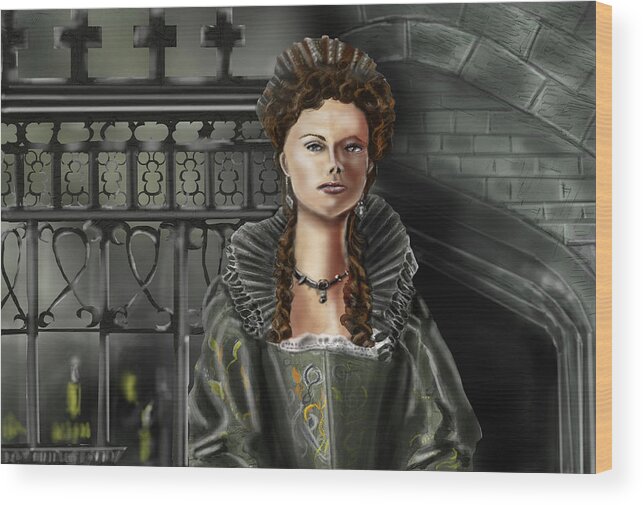 Historical Art Portraiture Wood Print featuring the digital art Mary Stuart by Rob Hartman