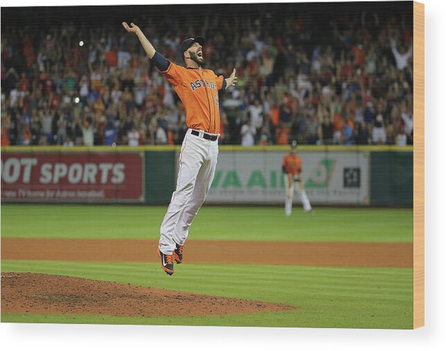People Wood Print featuring the photograph Mike Fiers by Scott Halleran