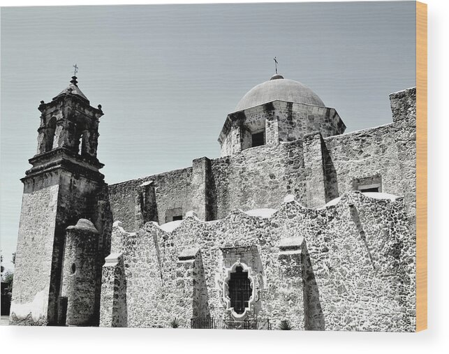 Historical Photograph Wood Print featuring the photograph Mission San Jose Walls No One by Expressions By Stephanie